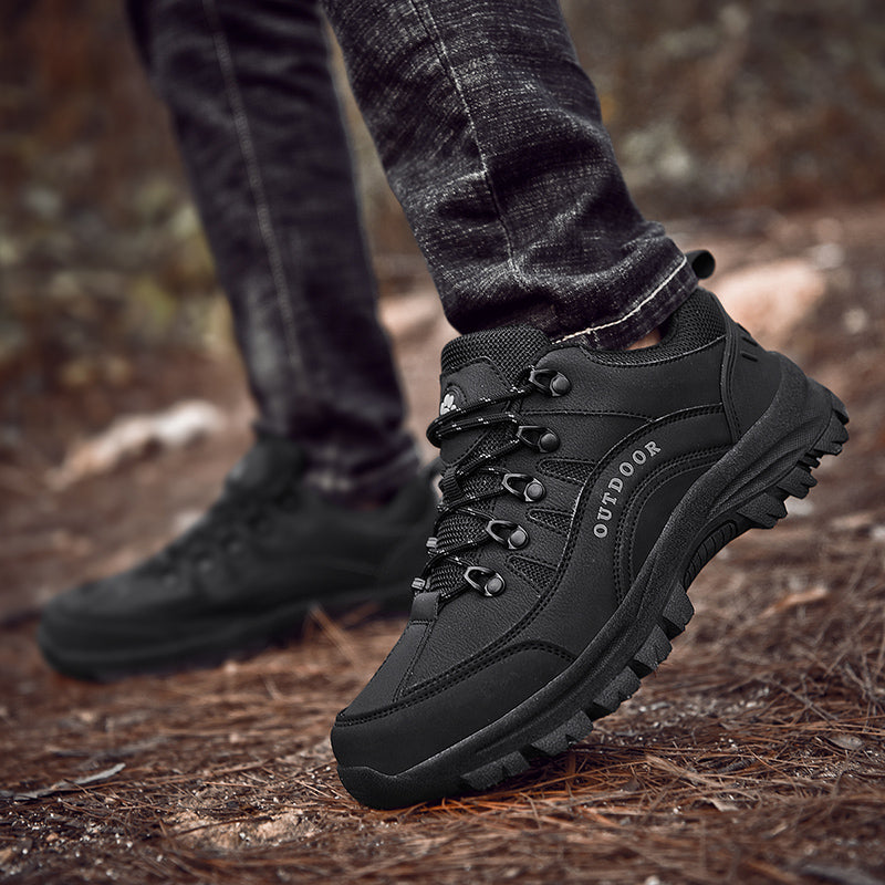 OrthoWalk Achilles - semi-orthopedische wandelschoen zwart - wandelschoenen zijaanzicht – waterafstotend en ademend
